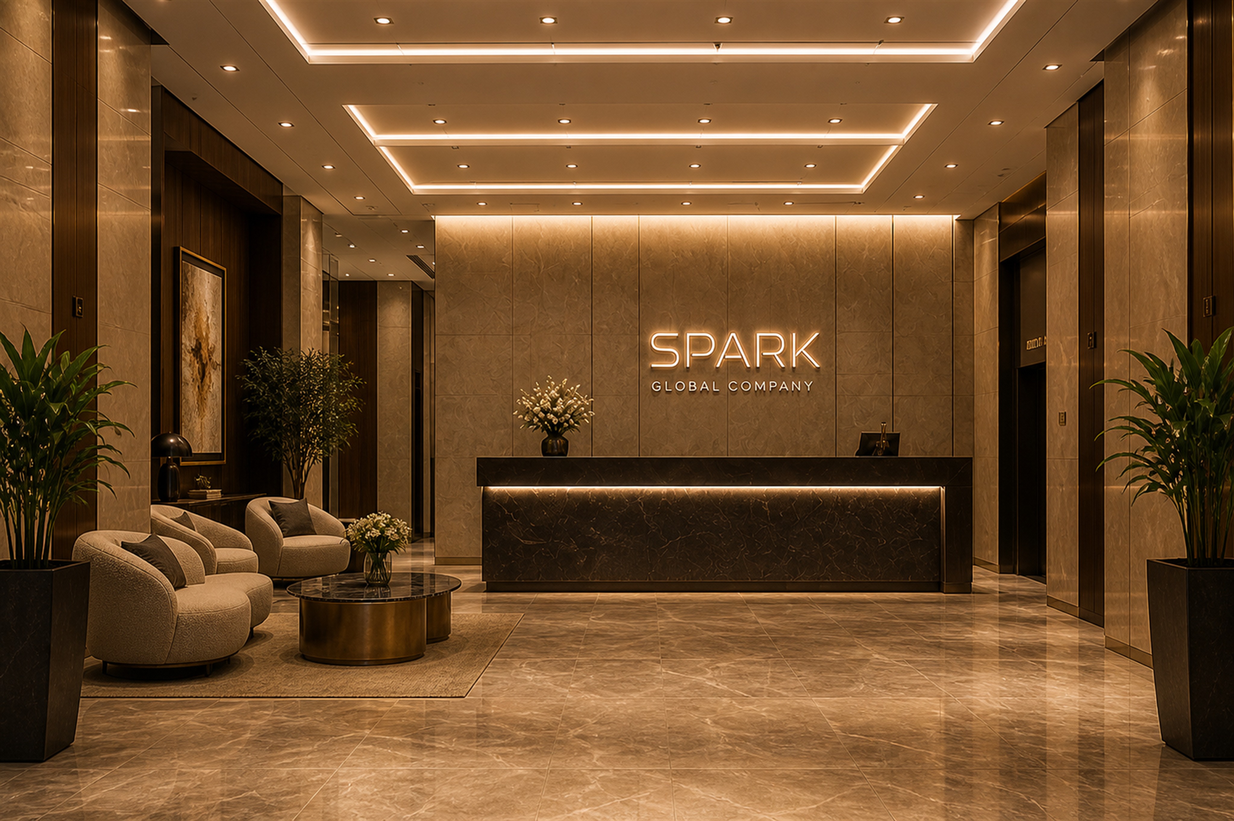 Spark Global luxury reception and waiting lounge